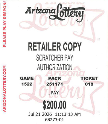 Another $200 Scratcher Winner in July 2026 - a $200 Win!!