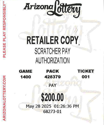 Another $200 Scratcher Winner in May 2025 - a $200 Win!!
