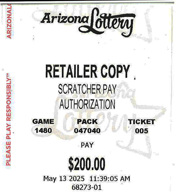 Another $200 Scratcher Winner in May 2025 - a $200 Win!!