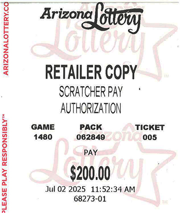 Another $200 Scratcher Winner in July 2025 - a $200 Win!!