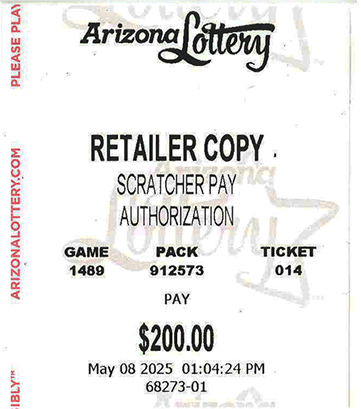 Another $200 Scratcher Winner in May 2025 - a $200 Win!!
