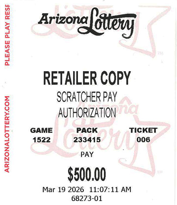 Another $500 Scratcher Winner in March 2026 - a $500 Win!!