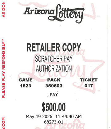 Another $500 Scratcher Winner in May 2026 - a $500 Win!!