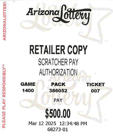 Another $500 Scratcher Winner in March 2025 - a $500 Win!!