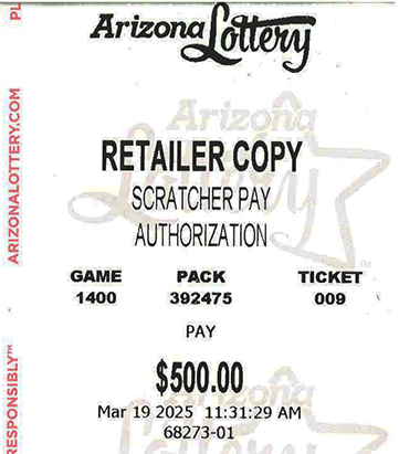 Another $500 Scratcher Winner in March 2025 - a $500 Win!!