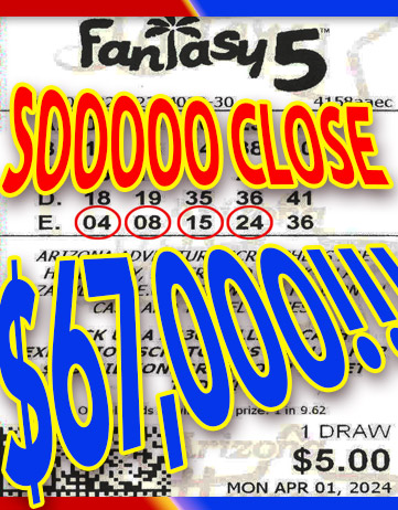 Another EZPooling Fantasy 5  Winner in April, 2024. We missed winning $67,000 by only 1 number!