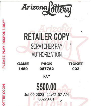 Another $500 Scratcher Winner in July 2025 - a $500 Win!!