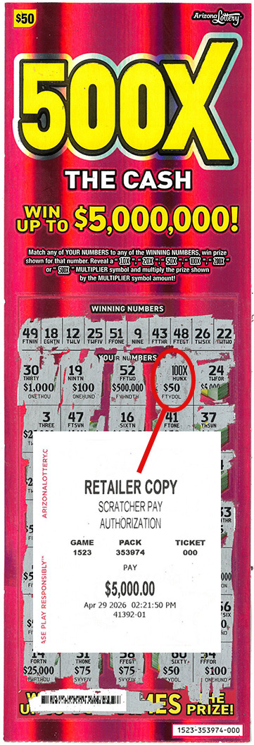 $5,000 Scratcher Winner in April 2026 - a $5,000 Win!!