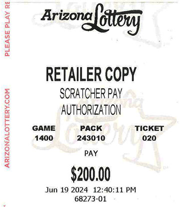 Another $200 Scratcher Winner in June 2024 - a $200 Win!!