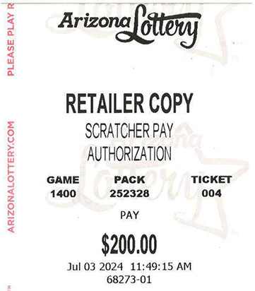 Another $200 Scratcher Winner in July 2024 - a $200 Win!!