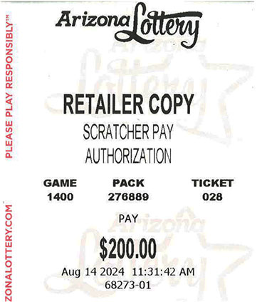 Another $200 Scratcher Winner in August 2024 - a $200 Win!!
