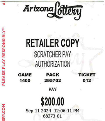 Another $200 Scratcher Winner in September 2024 - a $200 Win!!
