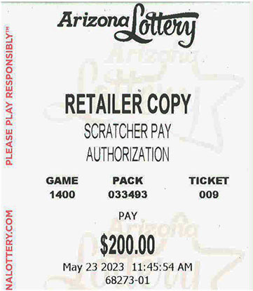 Another $200 Scratcher Winner in May 2023 - a $200 Win!!