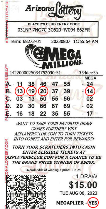 Mega Millions Winner in AUGUST 2023. We missed winning $20,000 by only 1 number!