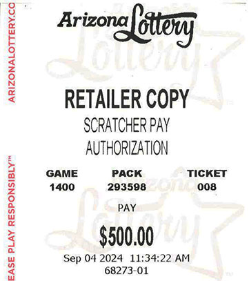 Another $500 Scratcher Winner in September 2024 - a $500 Win!!