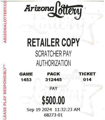Another $500 Scratcher Winner in September 2024 - a $500 Win!!