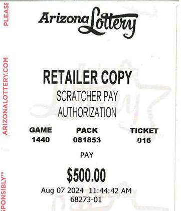 Another $500 Scratcher Winner in August 2024 - a $500 Win!!