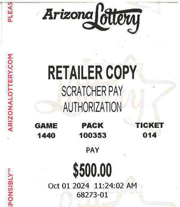 Another $500 Scratcher Winner in October 2024 - a $500 Win!!