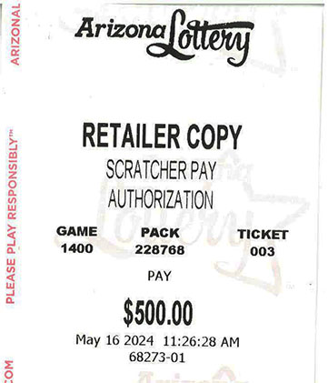 Another $500 Scratcher Winner in May 2024 - a $500 Win!!