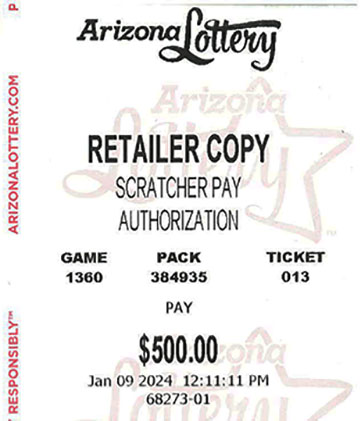 Another $500 Scratcher Winner in January 2024 - a $500 Win!!