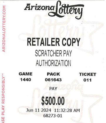 Another $500 Scratcher Winner in June 2024 - a $500 Win!!