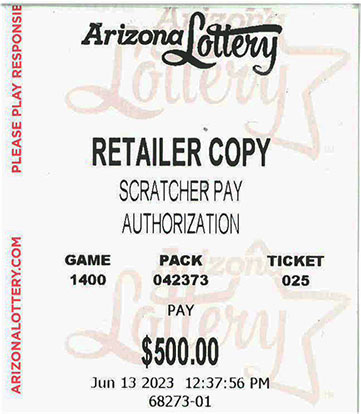 Another $500 Scratcher Winner in June 2023 - a $500 Win!!