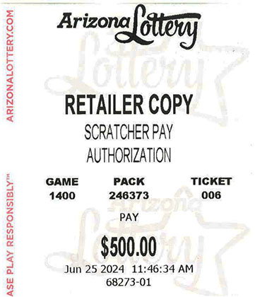 Another $500 Scratcher Winner in June 2024 - a $500 Win!!