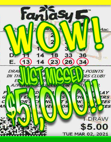 Another Fantasy 5 Winner in August 2020
